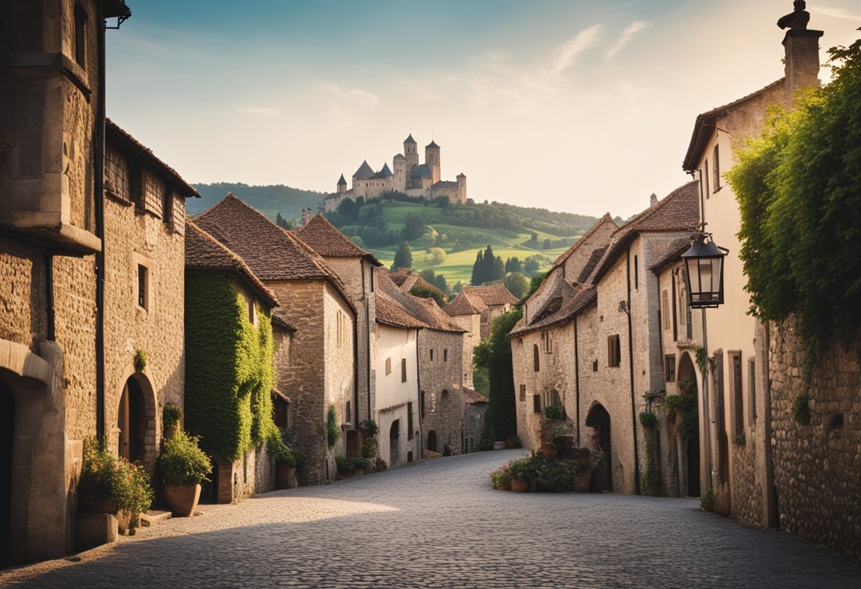 Medieval towns with cobblestone streets, towering cathedrals, and ancient castles nestled among rolling hills and lush vineyards. A UNESCO World Heritage site in Europe